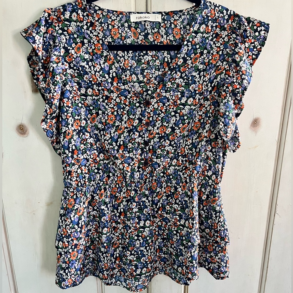 Floral Shirt Sleeved Top
